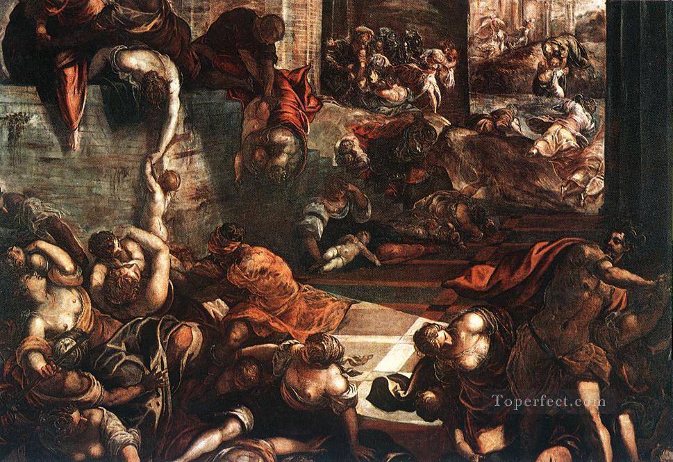 The Slaughter of the Innocents Italian Renaissance Tintoretto Oil Paintings